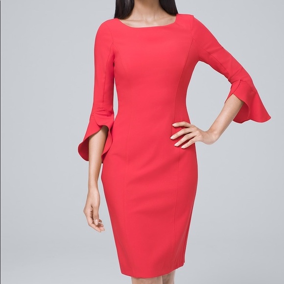 flutter sleeve sheath dress